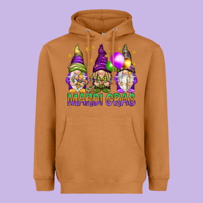 Mardi Gras Crew With Gnomes Heavyweight Hoodie Designed By Nancycooperartshop