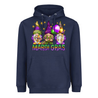 Navy Mardi Gras crew with gnomes Heavyweight Hoodie - NancyCooperArtShop