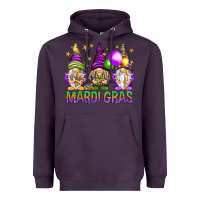 Plum Mardi Gras crew with gnomes Heavyweight Hoodie - NancyCooperArtShop