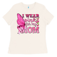 Bone I Wear Pink For My Mom with Butterfly Ladies Tee - texasbilliewilder