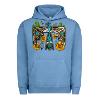Pigment Pebble Blue western free bird Urban Hoodie - OliviaCreatesArt