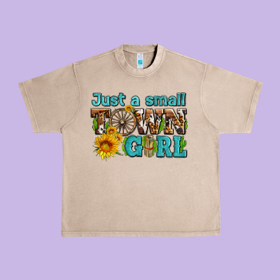 Just A Small Town Girl With Sunflowers And Money Urban Heavy Tee Designed By Adodesignshop