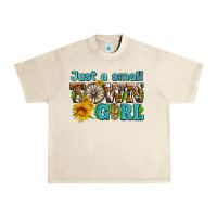 Sandshell just a small town girl with sunflowers and money Urban Heavy Tee - AdoDesignShop