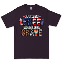Plum land of the beacause of the brave Premium Tee - CowhideDigitalArt