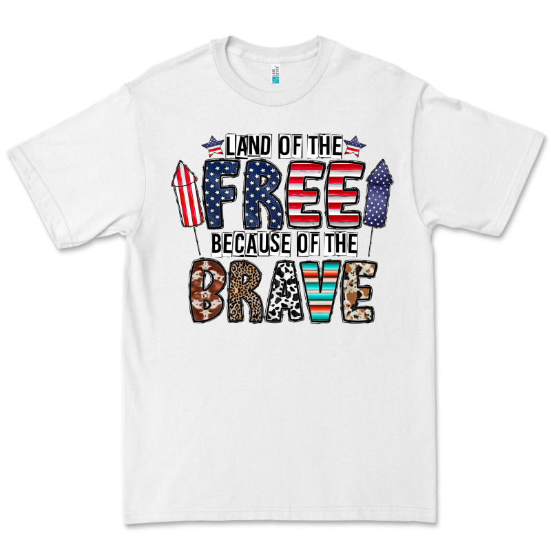 Land Of The Beacause Of The Brave Premium Tee by CowhideDigitalArt | Teevron
