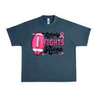 Midnight Navy nobody fights alone pink football breast cancer awareness Urban Heavy Tee - Jasminsmagicworld