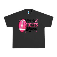 Pigment Black nobody fights alone pink football breast cancer awareness Urban Heavy Tee - Jasminsmagicworld