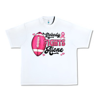 White nobody fights alone pink football breast cancer awareness Urban Heavy Tee - Jasminsmagicworld