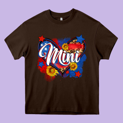 American Mini Heart Heavy Core Tee Designed By Neo Western