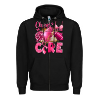 Black cheer for the cure breast cancer Zipper Hoodie - LillyAllenDesigns