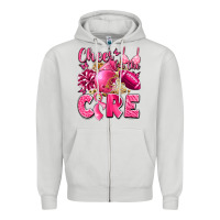 Dove Grey cheer for the cure breast cancer Zipper Hoodie - LillyAllenDesigns