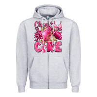 Heather Grey cheer for the cure breast cancer Zipper Hoodie - LillyAllenDesigns
