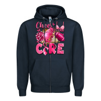 Navy cheer for the cure breast cancer Zipper Hoodie - LillyAllenDesigns