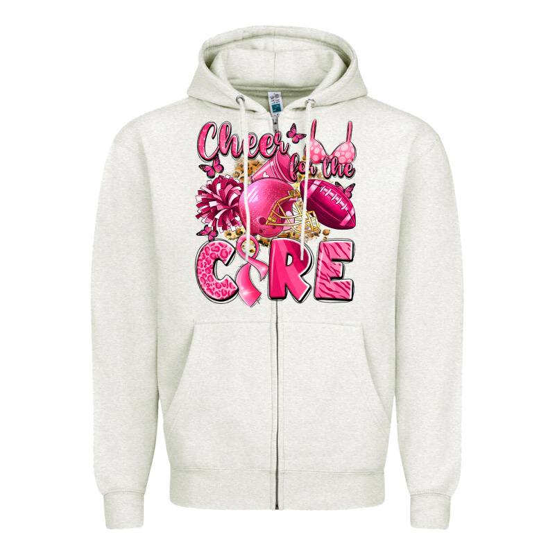 Cheer For The Cure Breast Cancer Zipper Hoodie by LillyAllenDesigns | Teevron