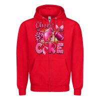 Red cheer for the cure breast cancer Zipper Hoodie - LillyAllenDesigns