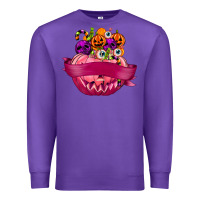 Purple Personalized Girl Halloween Candy Premium Sweatshirt - texasbilliewilder