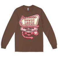 Chestnut cupids howdy lodge find your cowboy open Long Sleeve Tee - MaliasSmallBusiness