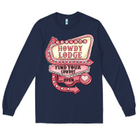 Navy cupids howdy lodge find your cowboy open Long Sleeve Tee - MaliasSmallBusiness