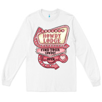 White cupids howdy lodge find your cowboy open Long Sleeve Tee - MaliasSmallBusiness