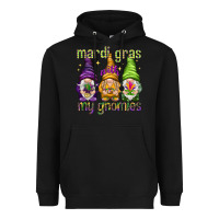 Black Mardi Gras with my gnomes Heavyweight Hoodie - NancyCooperArtShop