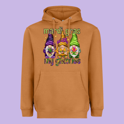 Mardi Gras With My Gnomes Heavyweight Hoodie Designed By Nancycooperartshop