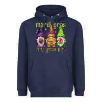 Navy Mardi Gras with my gnomes Heavyweight Hoodie - NancyCooperArtShop