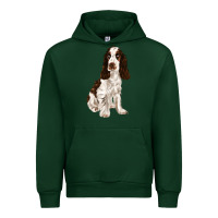 Forest Green english cocker spaniel Urban Hoodie - FaDigitalArtStudio