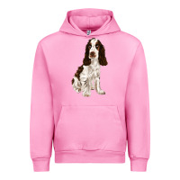 Fuchsia Pink english cocker spaniel Urban Hoodie - FaDigitalArtStudio