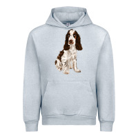 Heather Grey english cocker spaniel Urban Hoodie - FaDigitalArtStudio