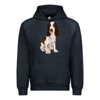 Navy english cocker spaniel Urban Hoodie - FaDigitalArtStudio