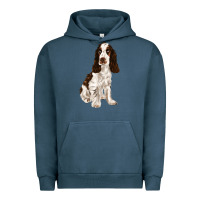 Pigment Midnight Navy english cocker spaniel Urban Hoodie - FaDigitalArtStudio