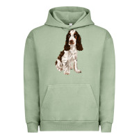 Pigment Oil Green english cocker spaniel Urban Hoodie - FaDigitalArtStudio