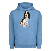 Pigment Pebble Blue english cocker spaniel Urban Hoodie - FaDigitalArtStudio