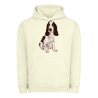 Pigment Pistachio english cocker spaniel Urban Hoodie - FaDigitalArtStudio
