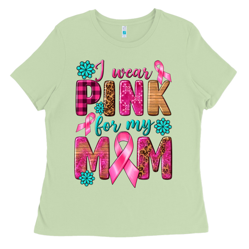 I Wear Pink For My Mom With Butterfly Ladies Tee by texasbilliewilder | Teevron