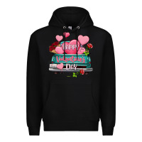 Black Happy Valentine's day turquoise truck Premium Hoodie - HowdyJamesFarm
