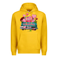 Lemon Happy Valentine's day turquoise truck Premium Hoodie - HowdyJamesFarm