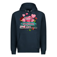 Navy Happy Valentine's day turquoise truck Premium Hoodie - HowdyJamesFarm