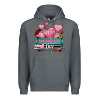 Rock Happy Valentine's day turquoise truck Premium Hoodie - HowdyJamesFarm
