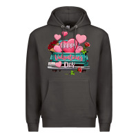Smoke Happy Valentine's day turquoise truck Premium Hoodie - HowdyJamesFarm