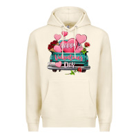 Tofu Happy Valentine's day turquoise truck Premium Hoodie - HowdyJamesFarm