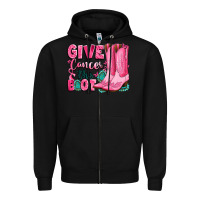 Black give cancer the boot Zipper Hoodie - LillyAllenDesigns
