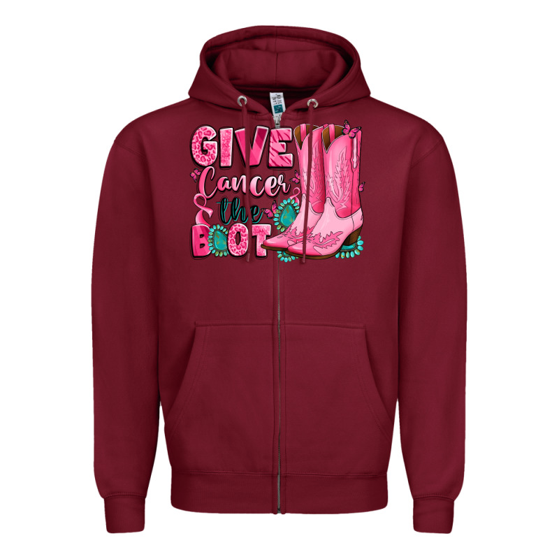 Give Cancer The Boot Zipper Hoodie by LillyAllenDesigns | Teevron