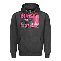 Charcoal Heather give cancer the boot Zipper Hoodie - LillyAllenDesigns