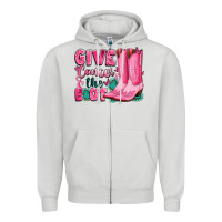 Dove Grey give cancer the boot Zipper Hoodie - LillyAllenDesigns