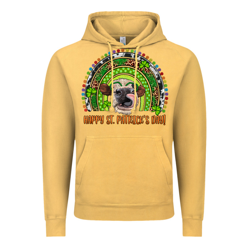 Western Happy St. Patrick's Day Cow Rainbow Vintage Hoodie by Artiststas | Teevron