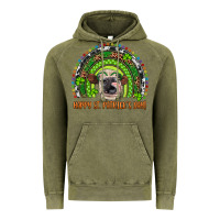 Vintage Olive Western Happy St. Patrick's Day Cow Rainbow Vintage Hoodie - Artiststas
