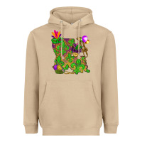 Mushroom Louisiana map Mardi Gras Heavyweight Hoodie - NancyCooperArtShop