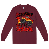 Burgundy i crushed 100 days of school monster truck Long Sleeve Tee - MaliasSmallBusiness