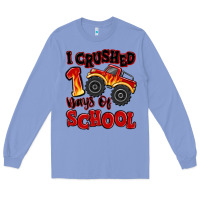 Colony Blue i crushed 100 days of school monster truck Long Sleeve Tee - MaliasSmallBusiness